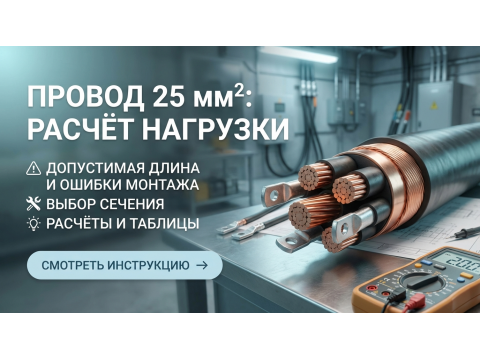 Провод 25 мм²: расчет нагрузки, допустимая длина и ошибки монтажа